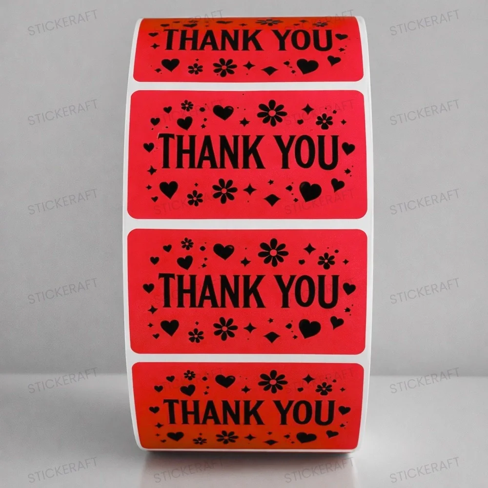 Thank You Stickers 2x1 Inch – 100 Pack for Gifts, Mail & Packaging Boutique Pack